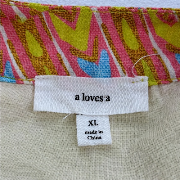 A Loves A Hummingbird Print Maxi Dress Balloon Sleeve Button Front Green RARE XL - Picture 9 of 11